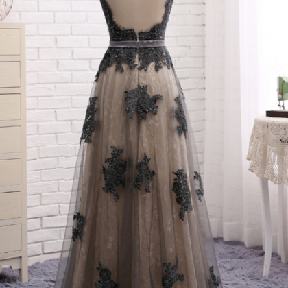 skirt grey lace prom dress, dress s..
