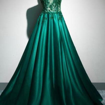 Green Beading Prom Dresses,Applique..