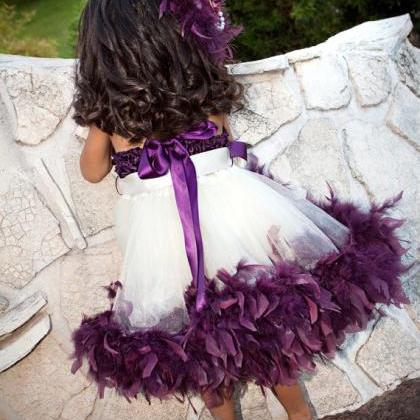Purple Feather TuTu Dress / Lavende..