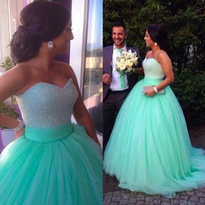 Sequins Beaded Sweetheart Bodice Corset Mint Prom Dress Ball Gowns 2015 Sparkly Pageant Dress