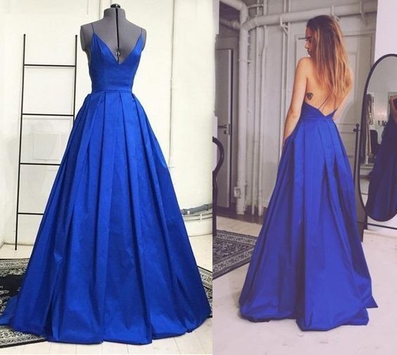 Charming Prom Dress Spaghetti Strap Backless Charming Prom Dress Spaghetti Strap Backless Satin A Line Evening