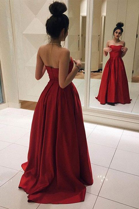 satin ball gown prom dress