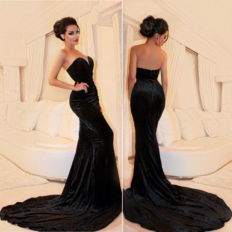 Sleeveless Black Velvet Prom Dress Formal Occasion Evening Sleeveless Black Velvet Prom Dress Formal Occasion Evening Gown 2017