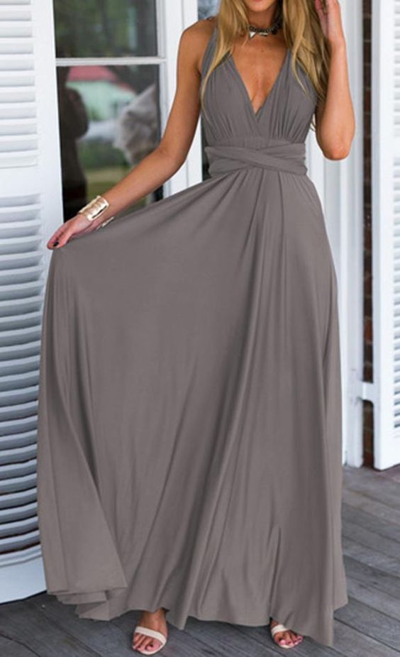 gray formal dress