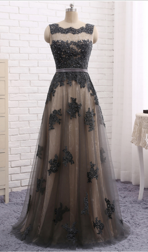 skirt grey lace prom dress, dress skirt, dress skirt, elegant formal dresses,evening dress, evening dress,Evening Dress