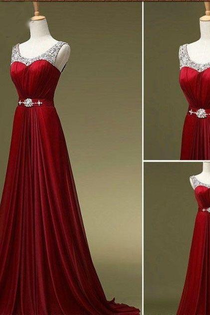 Prom Dress,Red Prom Dress,Discount Prom Dress,Custom Prom Dress,Beaded Prom Dress,Chiffon Prom Dress,2016 Prom Dress,Handmade Prom Dress,Long Prom Dress,Dress For Prom Hot