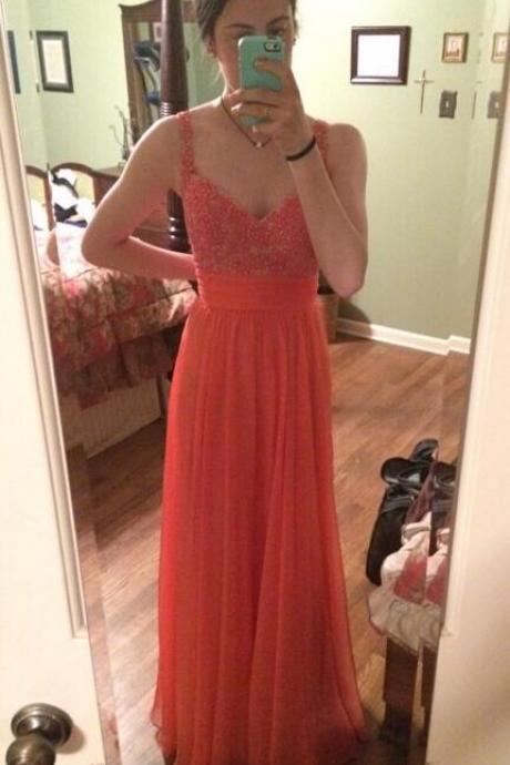 Evening Dress Store-Sexy Beading Long Prom Dress,Simple Chiffon Prom Dresses ,long prom/evening Dress 2018