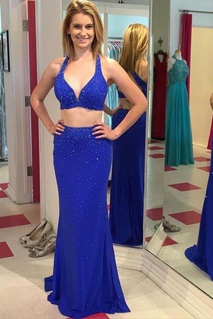 Evening Dress Store-Charming Prom Dress,Two Piece Prom Dresses,Chiffon Evening Dress,Long Evening Gowns