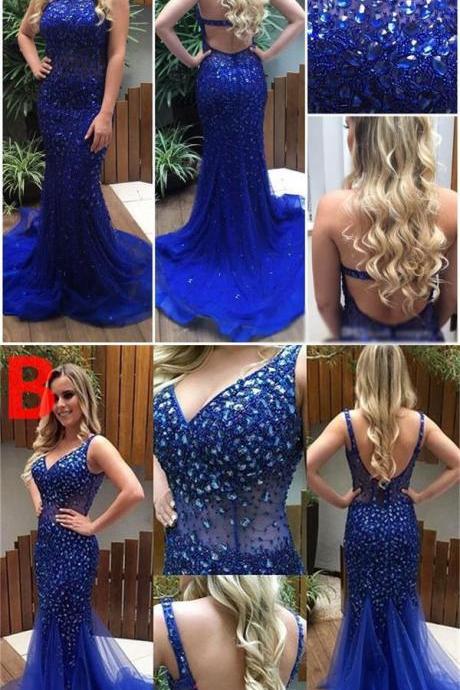 Blue Sparkly Beading Shining Gorgeous Prom Dresses, Formal Newest Prom Dress 2018,Sumptuous Prom Dresses,beautiful Prom Dresses,Romantic Prom Dresses,Wedding dress,clothing,Women's clothing,2018 Evening Dress,2017 Prom Dresses,2018 Prom Dress	