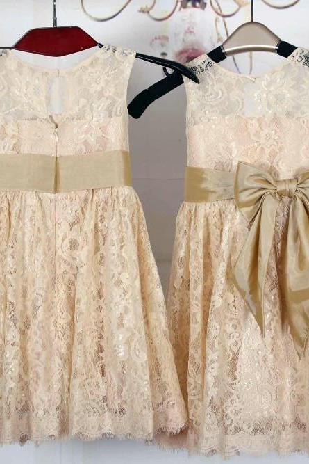 2016 cute lace wedding flower girl flower Scoop Strap Maxi Dress fashion girl First Communion Dress