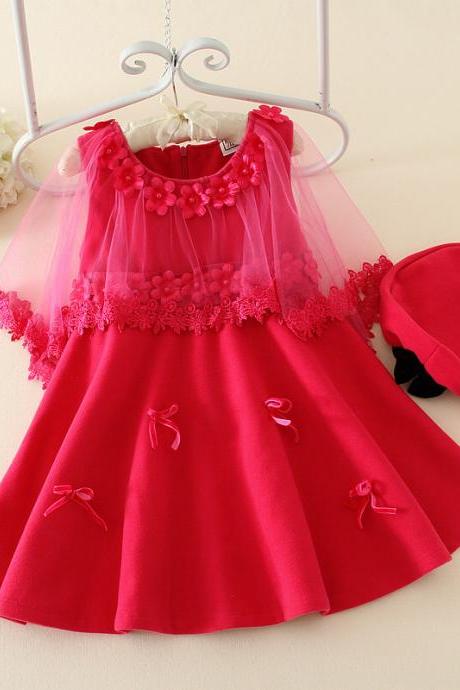 2016 New Spring Children Dress Gauze Skirt Children Princess Dress With Hat F-0059