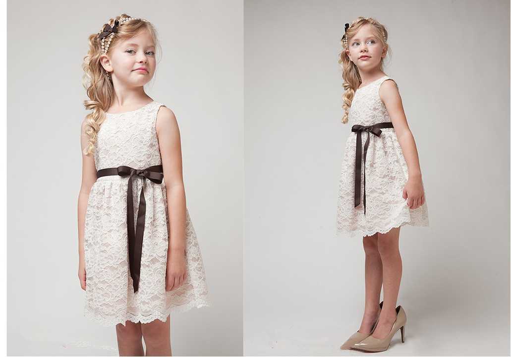 taupe flower girl dress