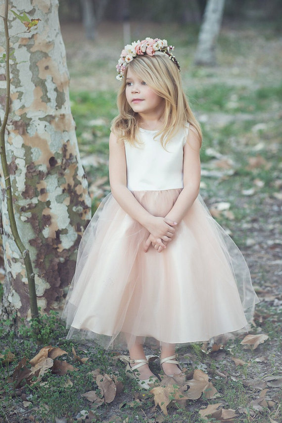 plain white flower girl dress