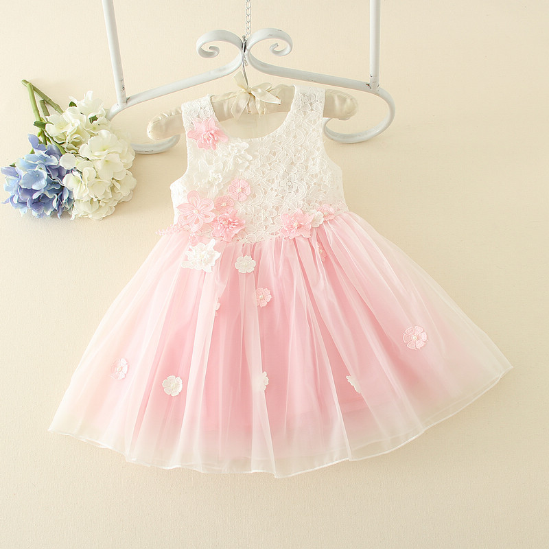 2016 New Summer New Pink Girls Cotton Plaid Skirt Elegant Flowers In ...